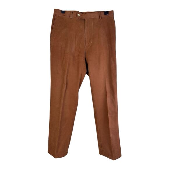 Peter Millar Pants Men’s 33 Brown Wool Cotton Blend Brushed Twill - Picture 1 of 12